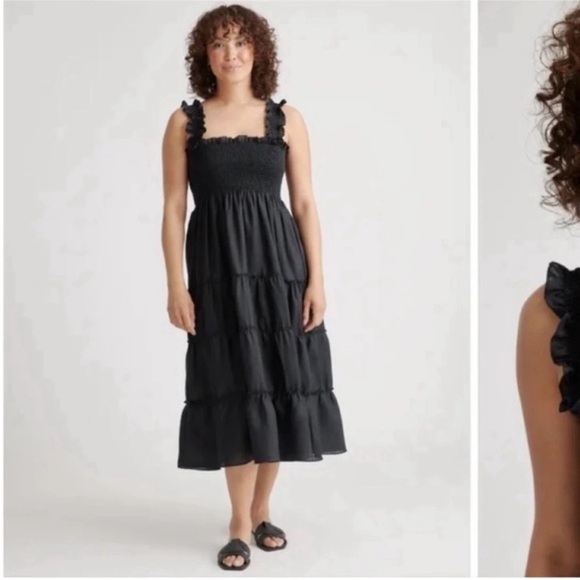 Anthropologie Dresses & Skirts - Anthropologie Black Tiered Midi Dress Large